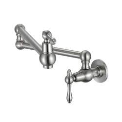 Design Pot Filler Faucet Wall Mount Kitchen Sink Faucet With Folding Stretchable Arm - Brushed Nickel