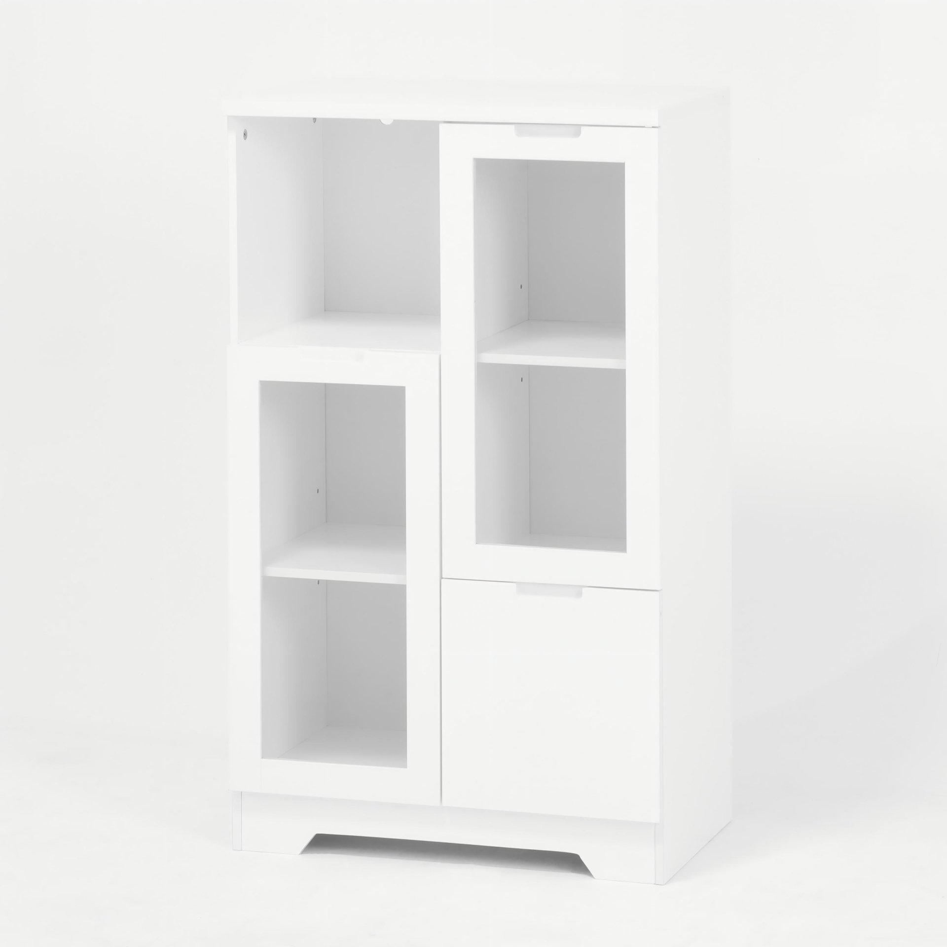 Modern Painted Cabinet With Glass Doors And Drawer - White - Image 26