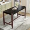 Counter Height Bar Table, Faux Marble Dining Table For Kitchen, Living Room, Or Balcony - Black - Image 2