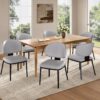 7 Piece Modern Dining Set With Wood, And Metal Frame - Gray / Black / Natural - Image 2