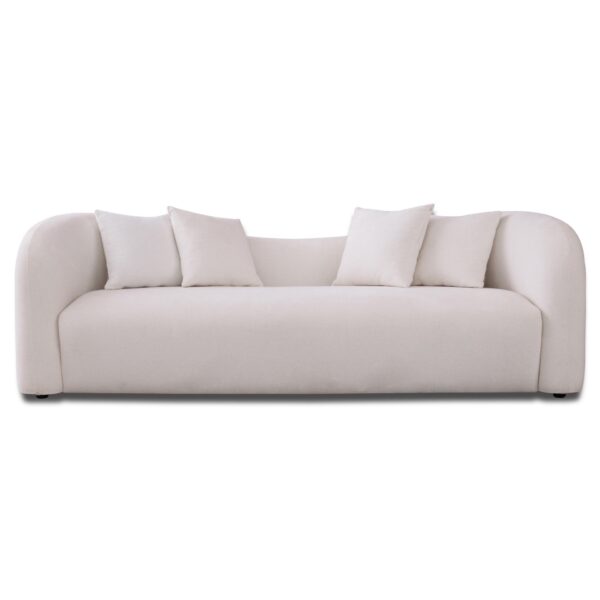 Mason - Mid-Century Modern Luxury Tight Back Curvy Couch - White