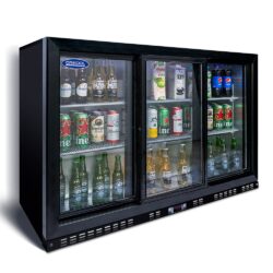 53" Beverage Refrigerators 3 Glass Door Back Bar, 480 Cans Cooler, Commercial Beer Wine And Drink Fridge, 11.3 Cu.Ft - Black