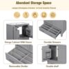 Bathroom Vanity With Single Sink, Combo Cabinet Undermount Sink, Bathroom Storage Cabinet With Two Doors And A Drawer, Soft Closing, Multifunctional Storage, Solid Wood Frame - Gray - Image 7