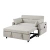 Pull Out Sleep Sofa Bed Loveseats Sofa Couch With Adjsutable Backrest, Storage Pockets, 2 Soft Pillows, USB Ports For Living Room, Bedroom, Apartment, Office - Beige - Image 16