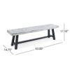 Tranquilizer - Outdoor Acacia Wood Bench With Slat Panel Design - Sandblasted Light Gray / Black - Image 3