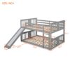 Full Over Full Bunk Bed With Ladder With Slide - Gray - Image 11