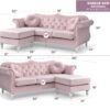Hollywood - Sofa Chaise - Pink - Image 6