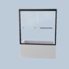 Semi-Frameless Double Sliding Tub Door, Bypass Bathtub Shower, 1 / 4" (6Mm) Thick SGCC Tempered Glass Door - Black - Image 10