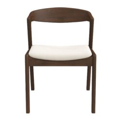 Dakota - Velvet Dining Chair (Set of 2) - Cream White / Dark Brown