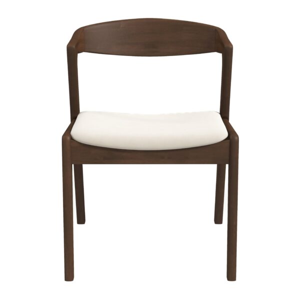 Dakota - Velvet Dining Chair (Set of 2) - Cream White / Dark Brown