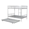 Full Over Full Metal Bunk Bed With Trundle - Silver - Image 24