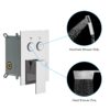 Dual Shower Head Wall Mounted Square Shower System With Rough In Valve, Stainless Steel And Brass - Chrome - Image 4