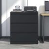 Modern 3 Drawer Lateral File Cabinet With Lock, Metal Filing For Legal / Letter / A4 / F4 - Brushed Nickel - Image 5