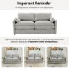 Cozy Upholstered Loveseat Sofa Oversized Comfy Comfy Cloud Sofa Double Cushion Loveseat Sofa Plush Cushion Sofa Couch For Living Room - Light Gray - Image 7