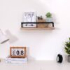 Floating Shelves, Long Wall Shelves (Set of 2) Wall Mounted Shelves With Brackets For Bedroom - Natural Wood - Image 2