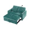 Modern Loveseat Pull Out Sofa Bed With Adjustable Backrest, Two Cup Holders, A Phone Holder, Three Charging Ports And Side Storage Pockets For Living Room - Teal - Image 19
