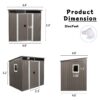 Outdoor Metal Storage Shed With Window Transparent Plate W540S00011 - Gray - Image 8
