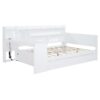 Full Size Daybed With 3 Drawers USB Ports And Desk - White - Image 12