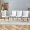 Modern Minimalist Dining Chairs (Set of 4) - White / Silver - Image 4
