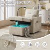 Multifunctional Lazy Person Sofa Recliner With Storage, Cell Phone Bracket Chenille - Beige - Image 8
