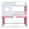 Full Size Bunk House Bed With Tent - Pink / White - Image 4