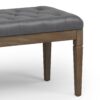 Waverly - Small Tufted Ottoman Bench - Stone Gray - Image 4