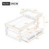 Modern Coffee Table, Coffee Table With 1 Storage Shelf, 2 Tabletops And 1 Rattan Drawer For Living Room - Natural - Image 3