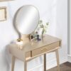 Maly - Contemporary Wood Vanity And Stool Set - Gold - Image 3