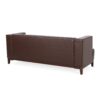 Mid Century Modern 3 Seater Sofa With Tufted Stitching - Dark Brown - Image 4