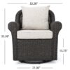 Amaya - Outdoor Swivel Rocker Chair With Water Resistant Cushions - Brown / Beige - Image 3