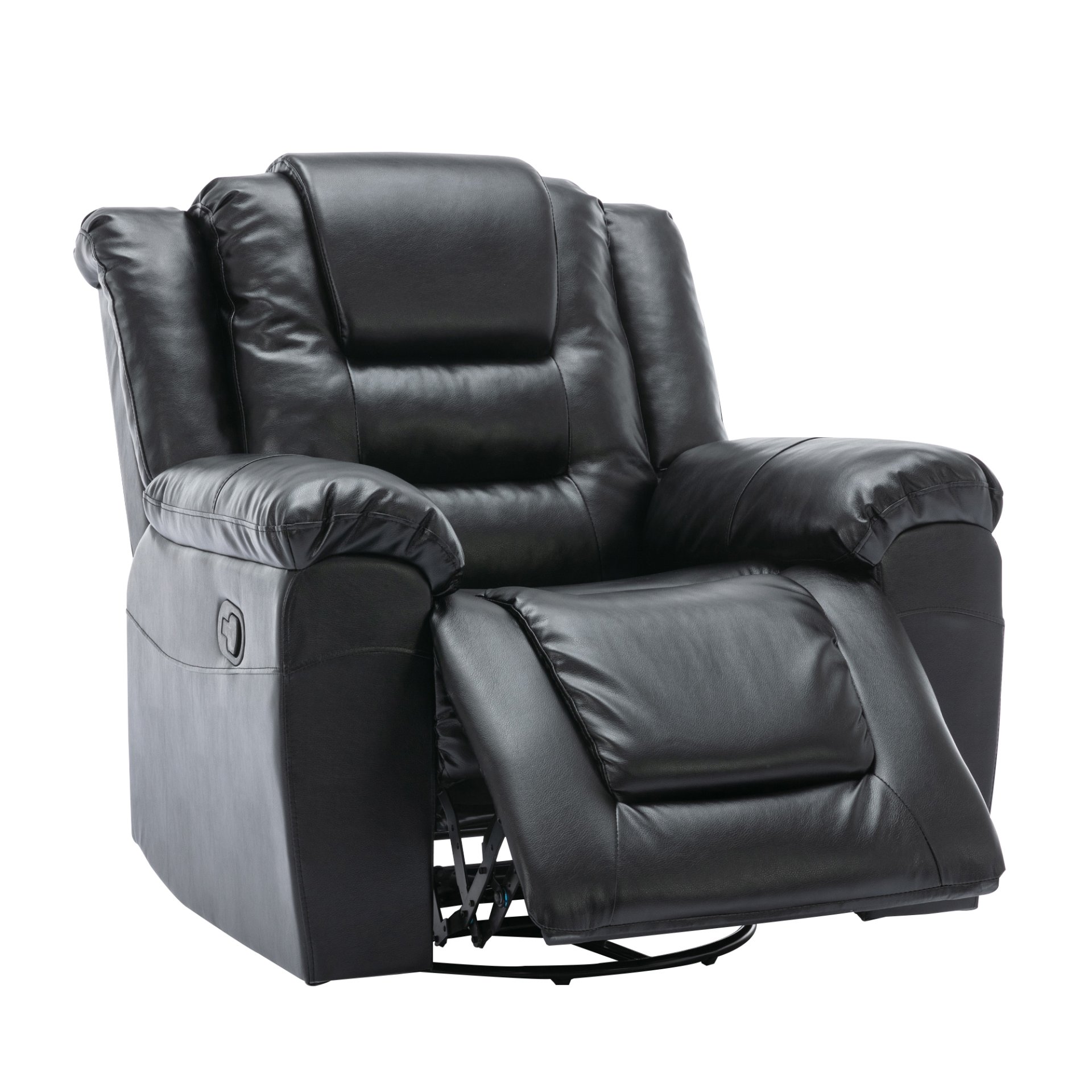 360° swivel And Rocking Home Theater Recliner Manual Recliner Chair With Wide Armrest For Living Room - Black - Image 11