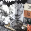 Plaid Pumpkin Decor, For Holiday Halloween Decoration - Black / White - Image 7