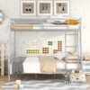 Full Long Over Queen Metal Bunk Bed - Sliver - Image 10