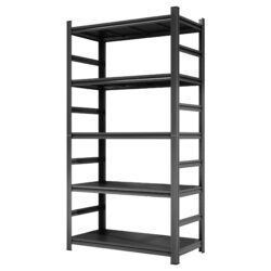Heavy Duty Storage Rack, 5 Layer Adjustable Shelf, Suitable For Tool Rooms, Garages - Black