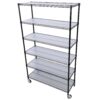 84" x 48" x 20" 6 Tier 6000Lbs Capacity Nsf Metal Shelf Wire Shelving Unit, Heavy Duty Adjustable Storage Rack With Wheels & Shelf Liners For Commercial Grade Utility Steel Storage Rack - Black - Image 8