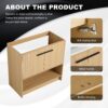 Modern Freestanding Bathroom Vanity With 2 Doors Storage, Excluding Sink - Oak - Image 8