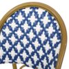 Elegant French Bistro Chair Set With Durable Aluminum Frame And Polyethylene Rattan - White / Navy - Image 11
