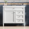 Bathroom Vanity With Top Sink, Modern Bathroom Storage Cabinet 2 Drawers And A Tip-Out Drawer, Single Sink Bathroom Vanity - White - Image 21