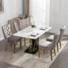 Nikki - Modern, High-End Tufted Solid Wood Contemporary Velvet Upholstered Dining Chair With Golden Stainless Steel Plating Legs, Nailhead Trim (Set of 2) - Gray / Gold - Image 18