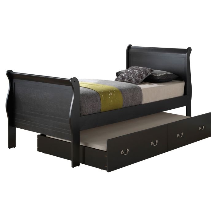Full Trundle Bed With Storage Classic - Black - Image 4