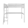 Everest - Full Size Loft Bed With Stairs With Desk And Storage, Heavy Duty Solid Wood Frame - White - Image 6