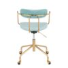 Demi - Contemporary Office Chair - Gold / Light Blue - Image 4
