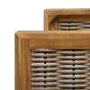 Outdoor Acacia Wood Club Chair With Wicker Accents - Teak / Mixed Brown / Beige - Image 12