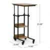 Modern Industrial Bed Laptop Table With C - Shape Design And Adjustable Height - Natural - Image 7