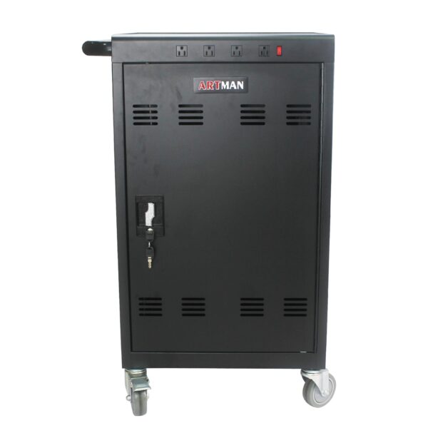 Mobile Charging Cart For Tablets Laptops 35 Device Capacity Matt Metal - Matt Black