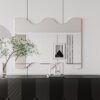 Wall Mirror Rectangular Mirror With 2 Wavy Sides Metal Framed Mirror Vanity Mirror Dressing Mirror, For Bathroom, Living Room, Bedroom Wall Decor - Golden - Image 4