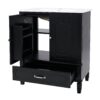 Vintage Style 30" Bathroom Vanity With Sink, Multi Functional Storage, Soft Closing Door - Black - Image 14