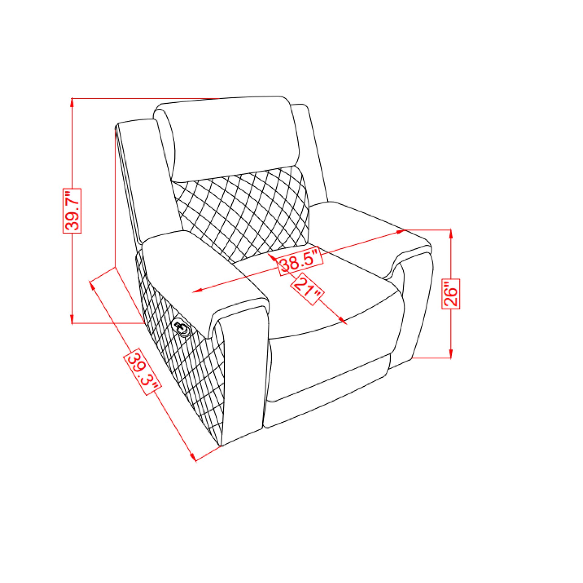 Alicia - Recliner - Gray Black - Image 3