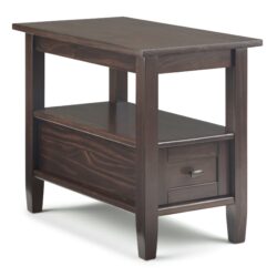 Warm Shaker - Narrow Side Table - Tobacco Brown