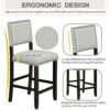 5 Piece Counter Height Dining Set, Classic Elegant Table And 4 Chairs - Espresso / Beige - Image 8